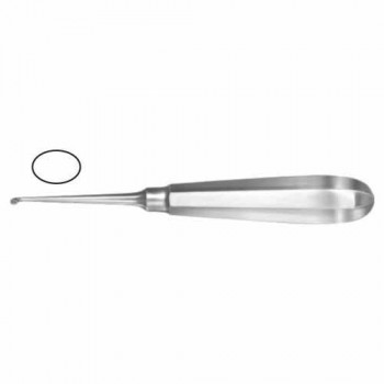 Modell USA Bone Curette Oval - Fig. 5 Stainless Steel, 16 cm - 6 1/4"